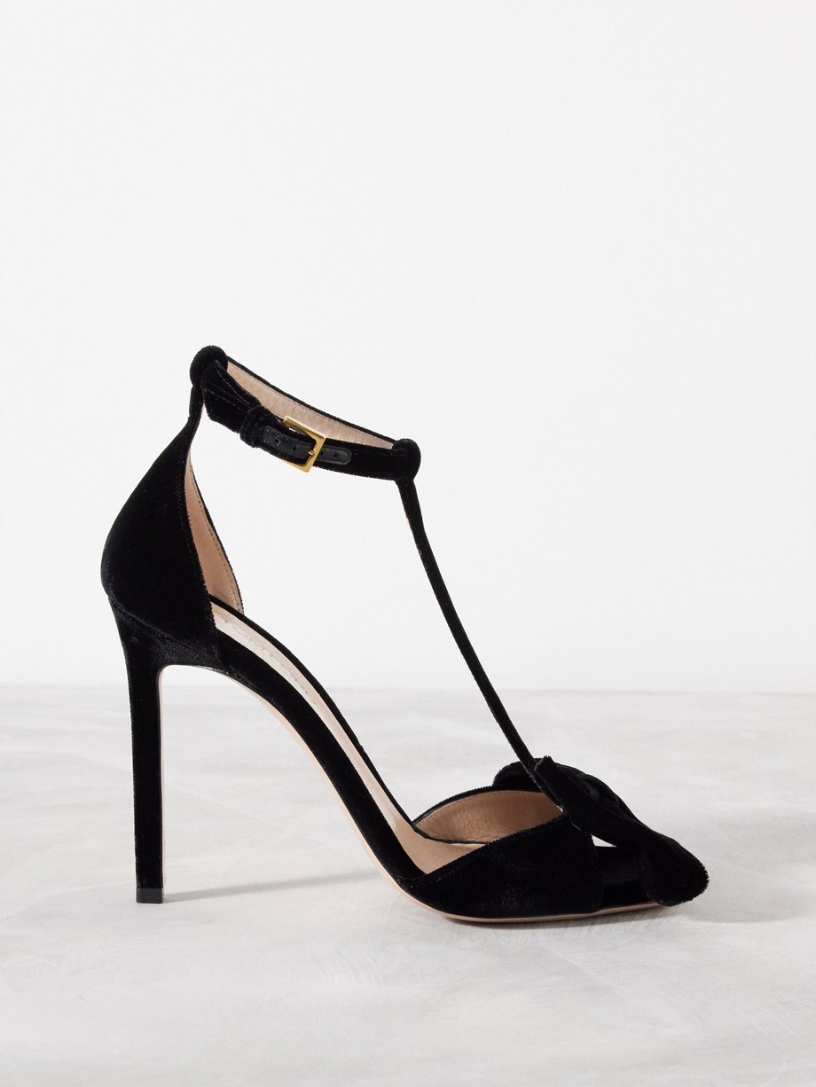 Black Brigitte 105 bow-embellished velvet sandals | Tom Ford ...