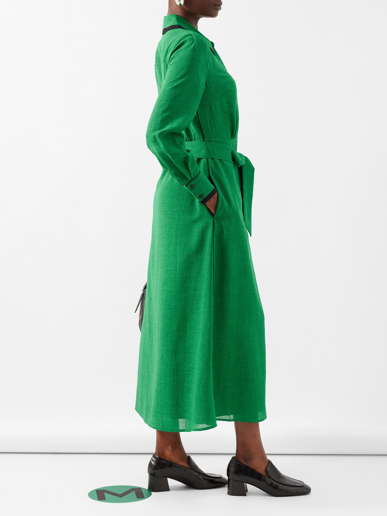 Green The Fallon belted voile shirt dress Cefinn MATCHES UK