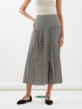 Cefinn The Sienna geometric-print crepe midi skirt