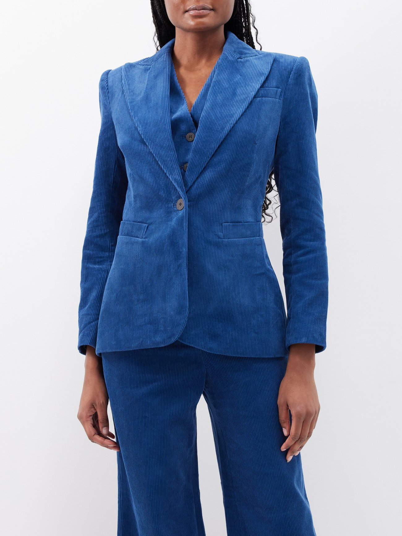 Blue The Gene cotton corduroy jacket Cefinn MATCHES UK