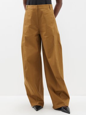 Tibi Sid cotton-blend wide-leg chino trousers