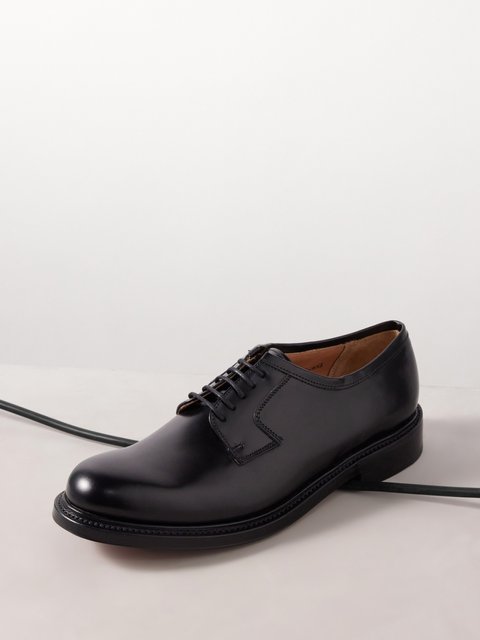 Black Camden leather Derby shoes | Grenson | MATCHES UK