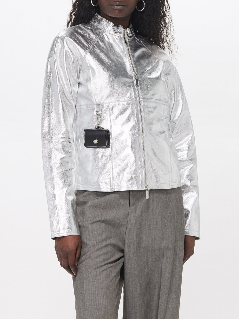 Silver Daria metallic-leather jacket | Saks Potts | MATCHESFASHION AU