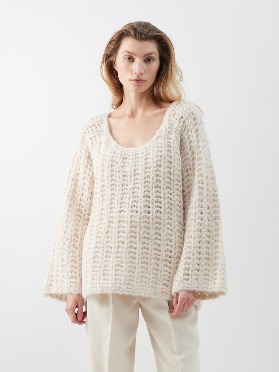 Neutral Amilea scoop-neck alpaca-blend sweater | By Malene Birger ...