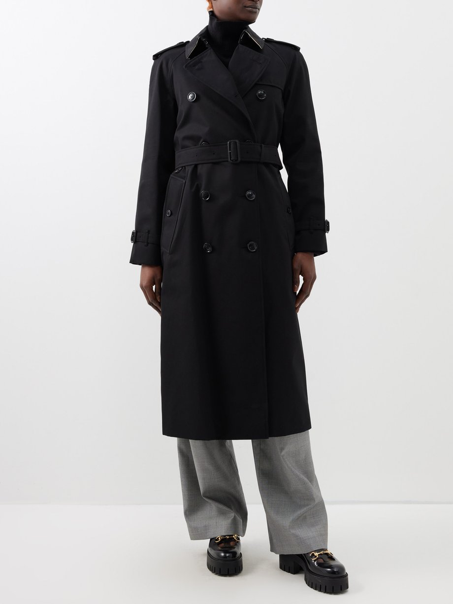 Black Waterloo cotton-gabardine trench coat | Burberry | MATCHES UK