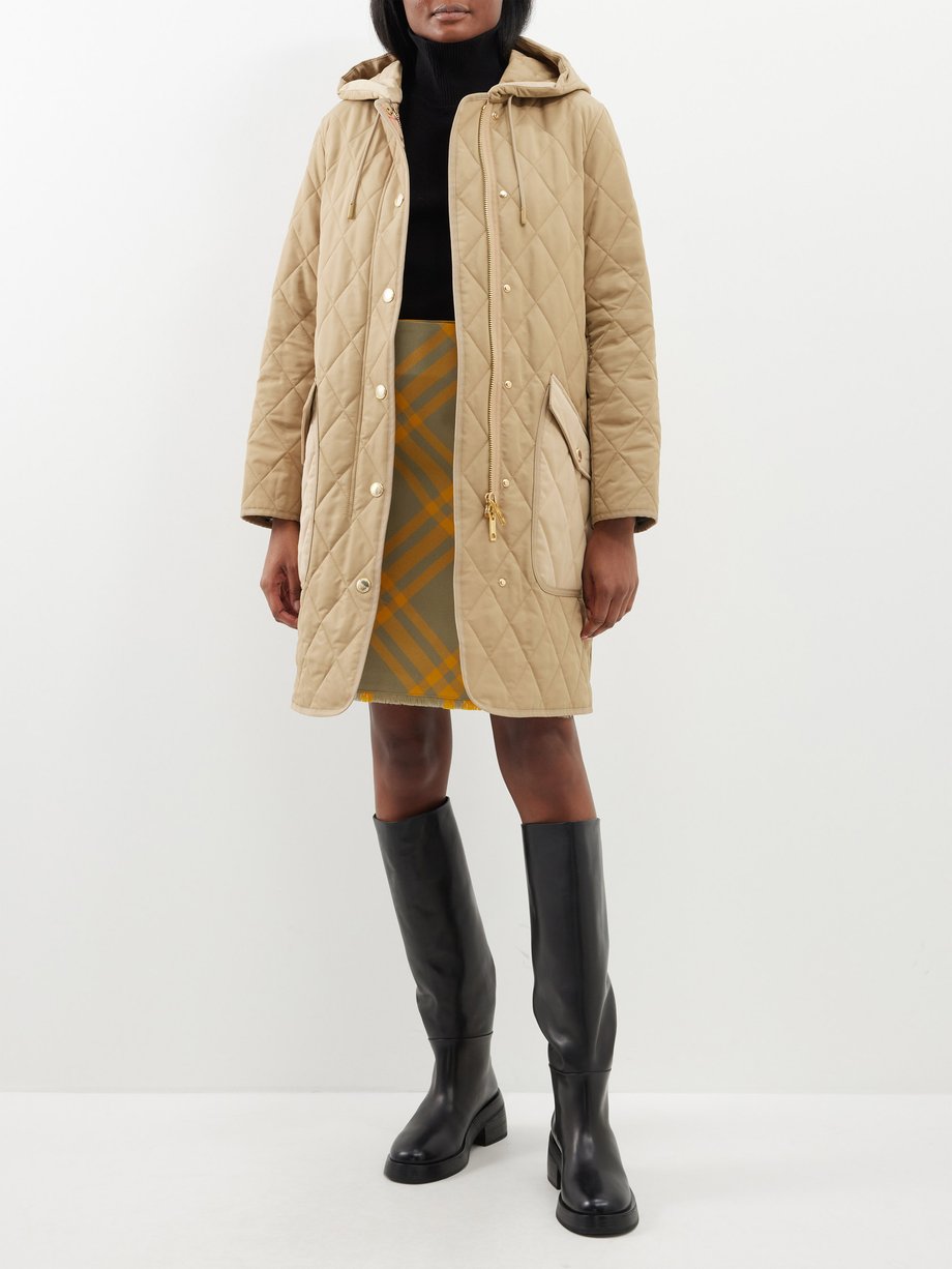 Burberry Roxby hooded quilted long coat