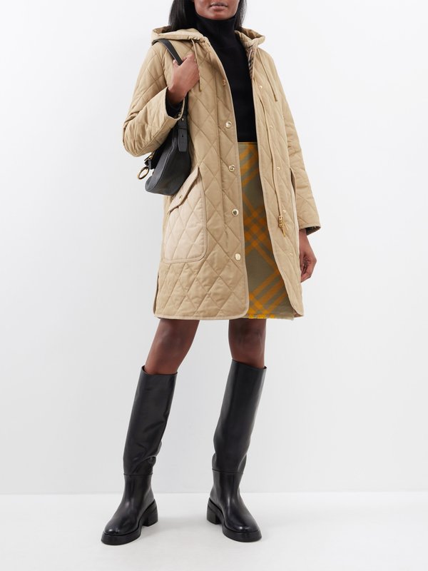 Burberry Roxby hooded quilted long coat