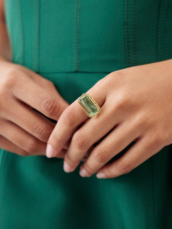 Octavia Elizabeth Fern tourmaline & 18kt gold ring