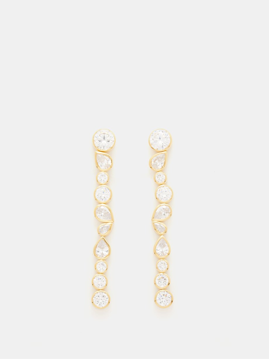 Completedworks Crystal & 18kt gold-vermeil drop earrings