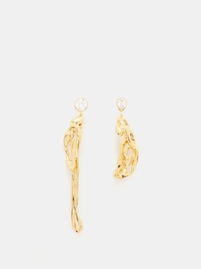 Completedworks Melted crystal & 18kt gold-plated earrings