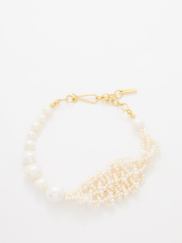 Completedworks Cluster pearl & 18kt gold-vermeil bracelet
