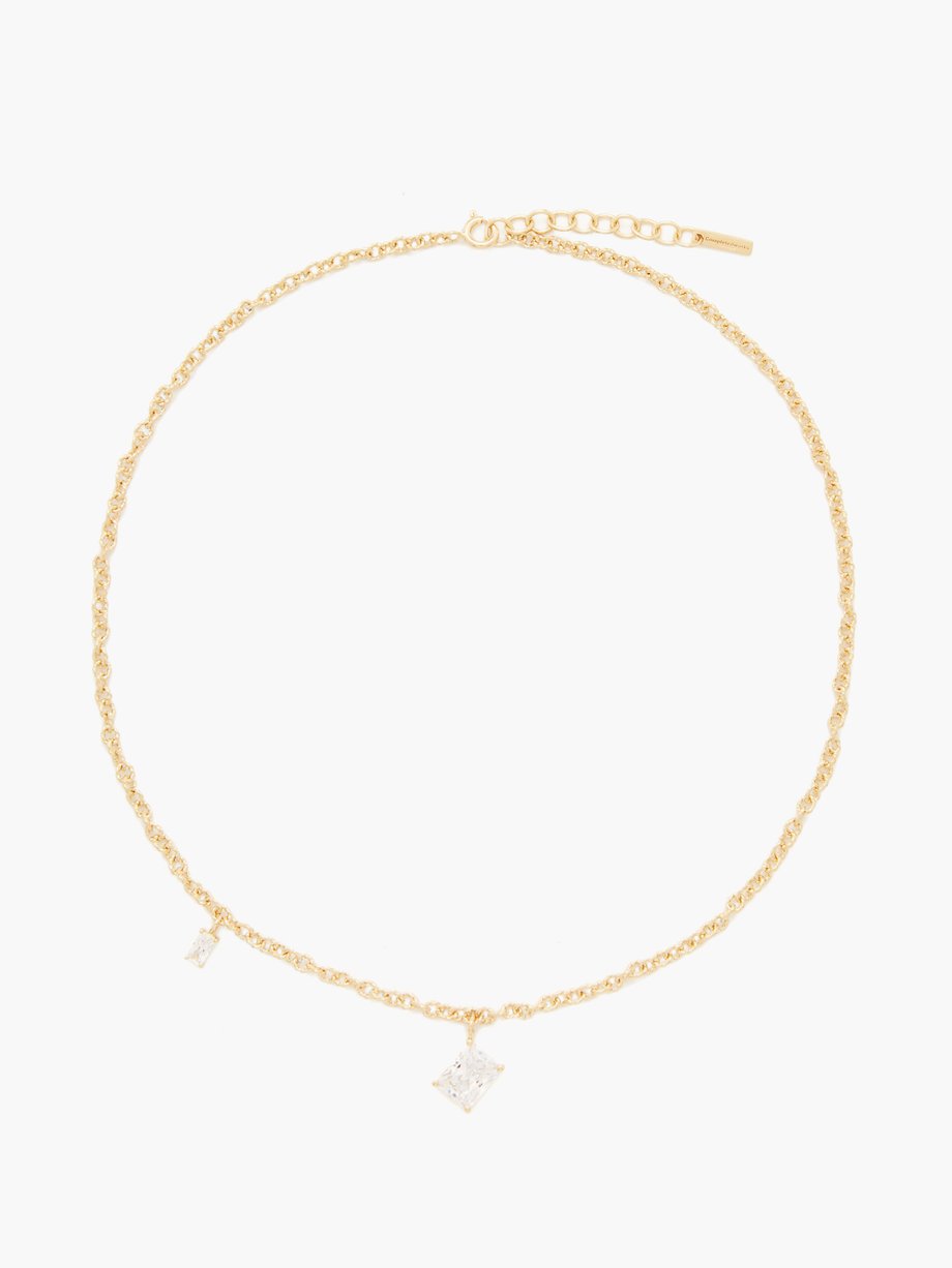 Completedworks Completedworks Crystal 14kt gold-plated necklace ...