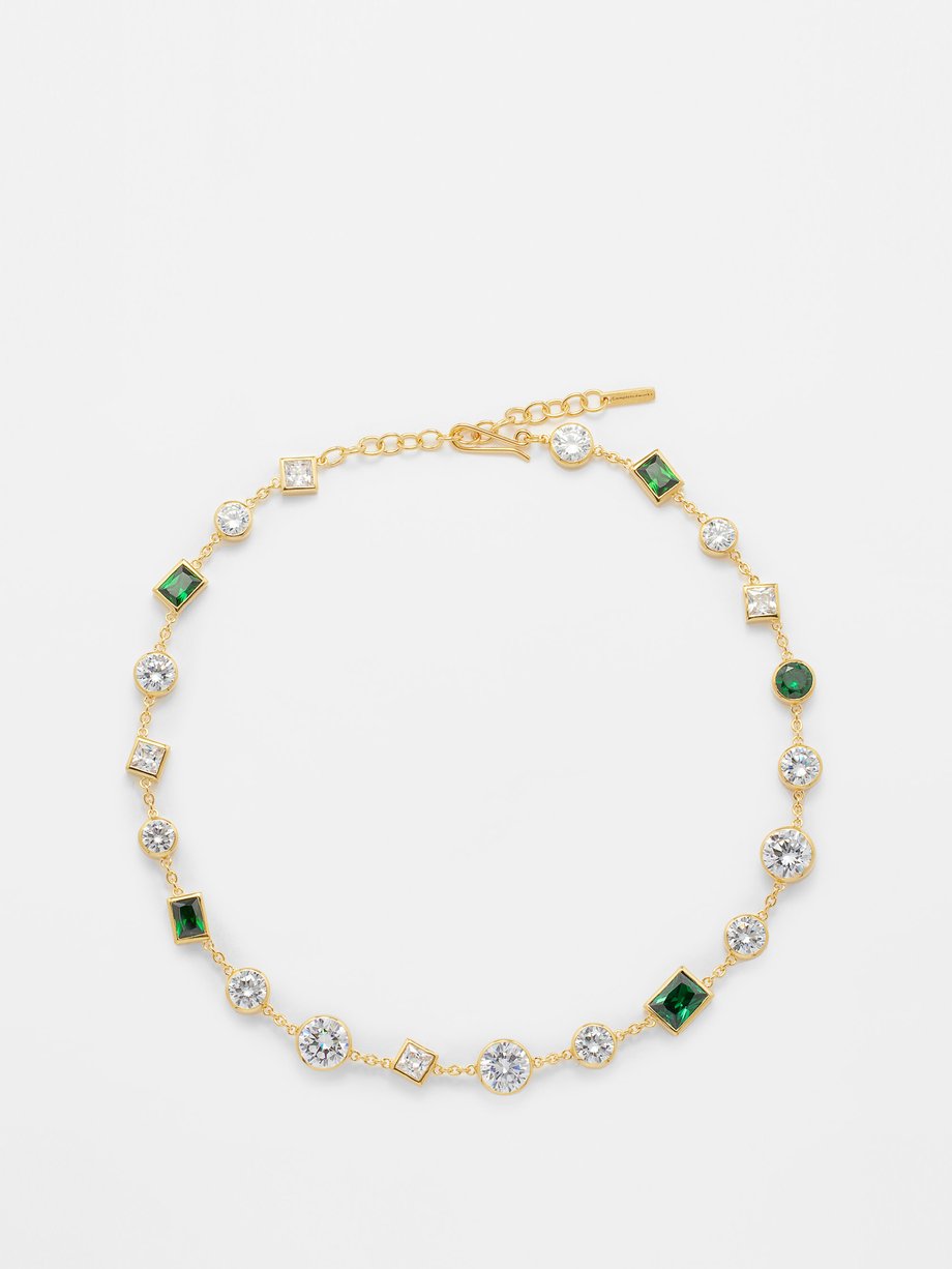 Completedworks Mixed bezel 18kt gold-plated necklace