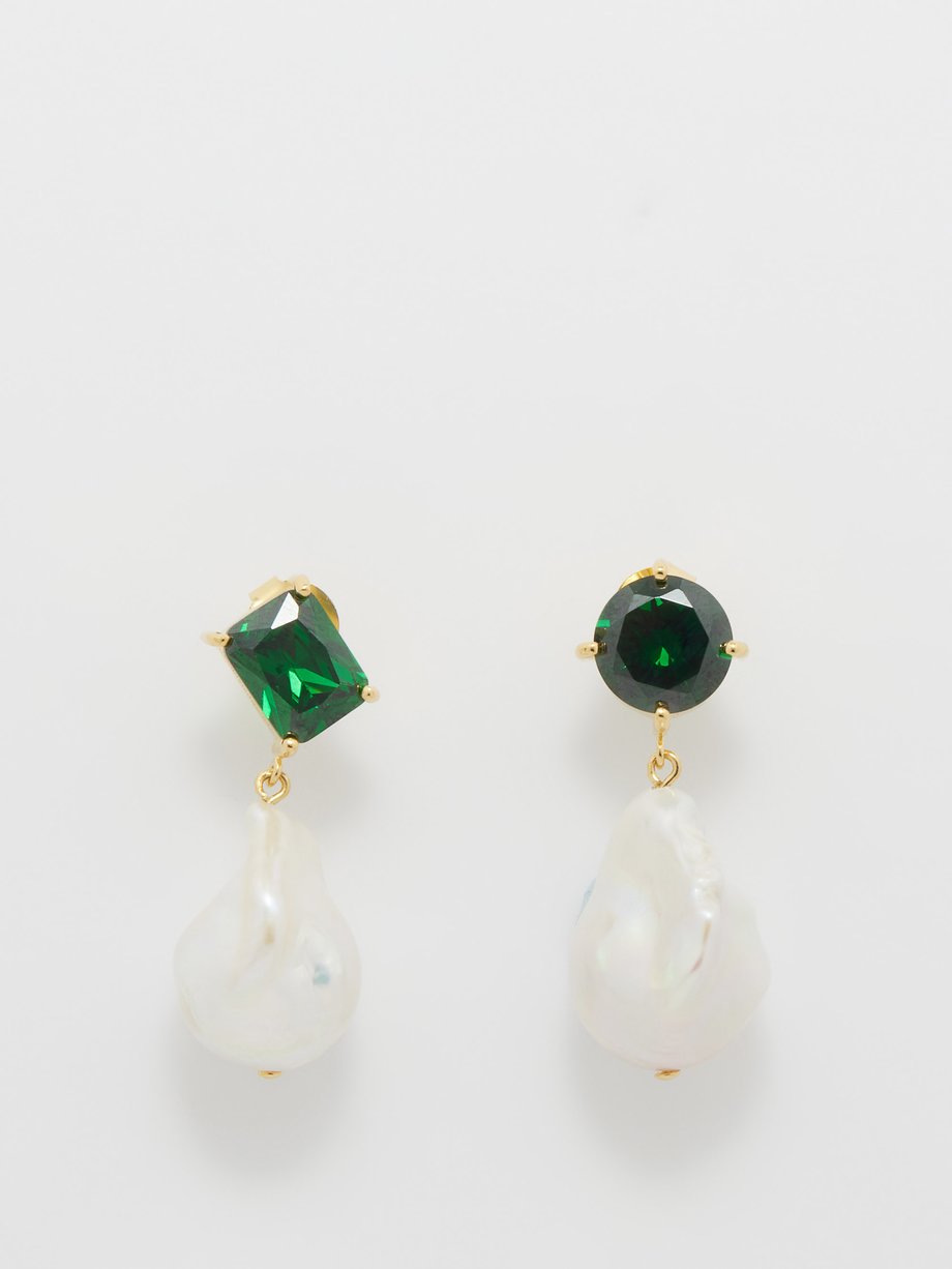 Completedworks Pearl & crystal 14kt gold-vermeil earrings
