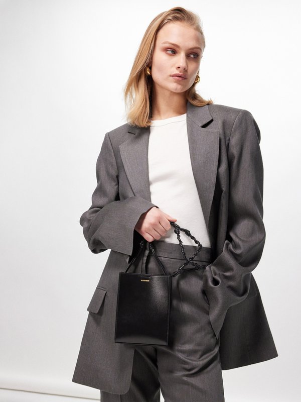 Black Tangle small leather cross-body bag | Jil Sander | MATCHES UK