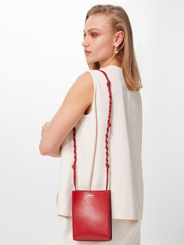 Red Tangle small leather cross-body bag | Jil Sander | MATCHES UK