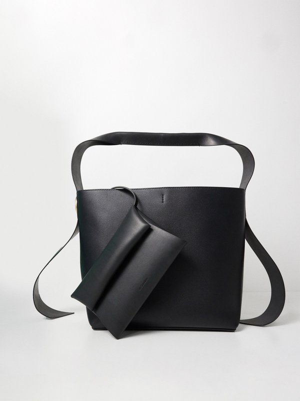 Jil Sander Twisted leather tote bag