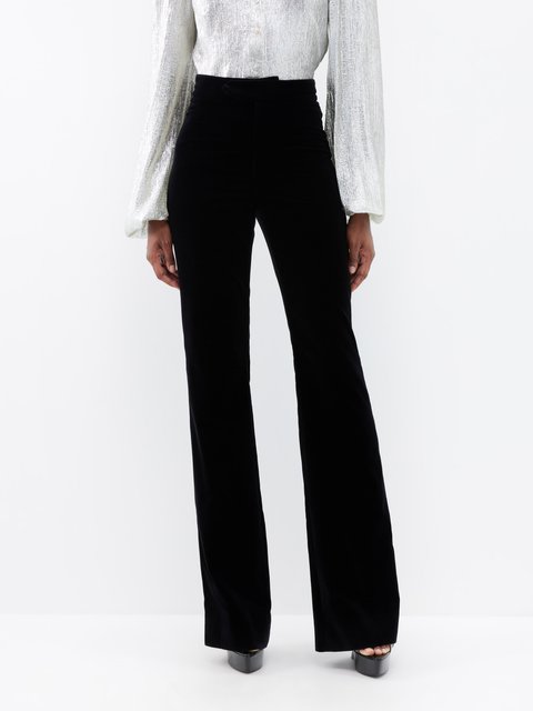 RICHARD JAMES Straight-Leg Satin-Trimmed Cotton-Velvet Tuxedo Trousers for  Men | MR PORTER
