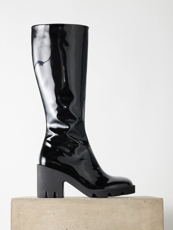 Burberry Stride 65 patent-leather knee-high boots