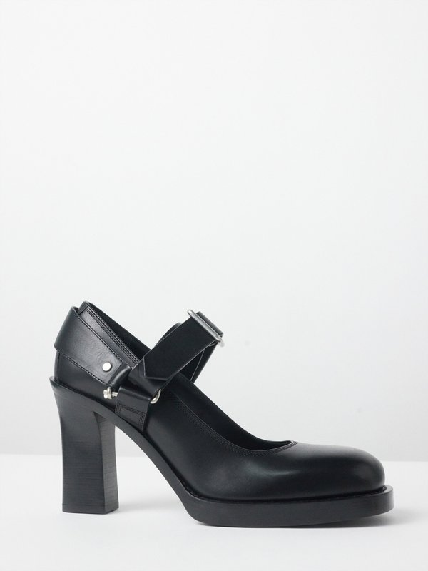 Burberry Buckled 105 leather Mary-Jane pumps