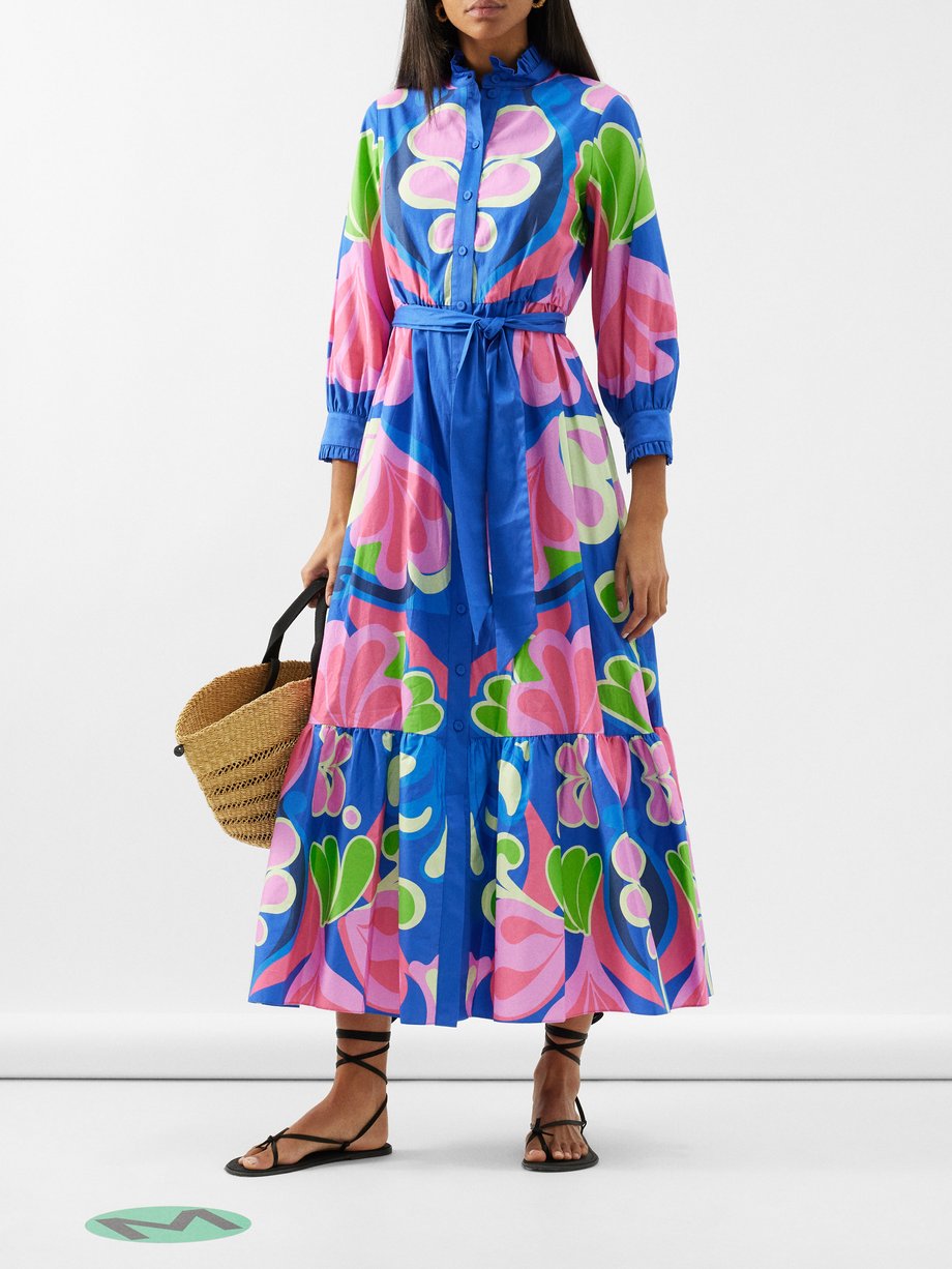 Borgo De Nor Demi abstract-print cotton shirt dress