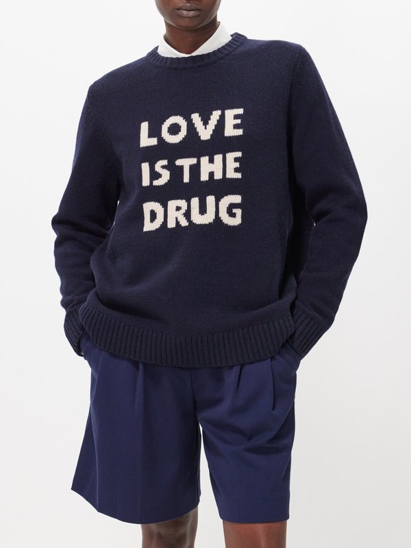 Bella Freud Love is the Drug intarsia wool sweater