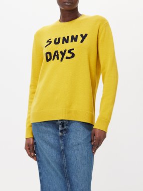 Bella Freud Sunny Days intarsia wool-blend sweater