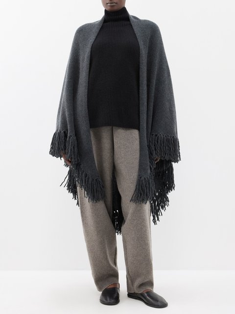 Grey Check reversible wool shawl, Burberry