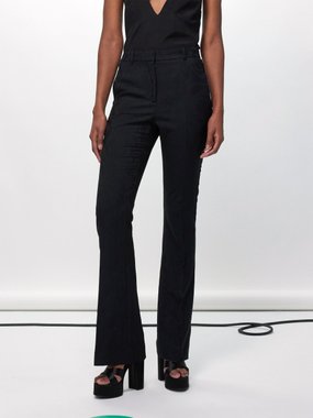Versace Barocco-jacquard wool tailored trousers