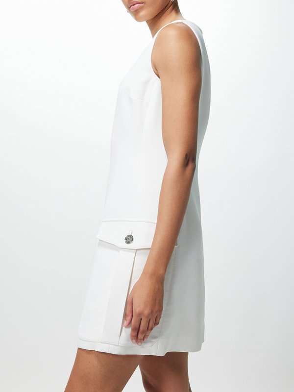Versace Patch-pocket double-crepe mini shift dress