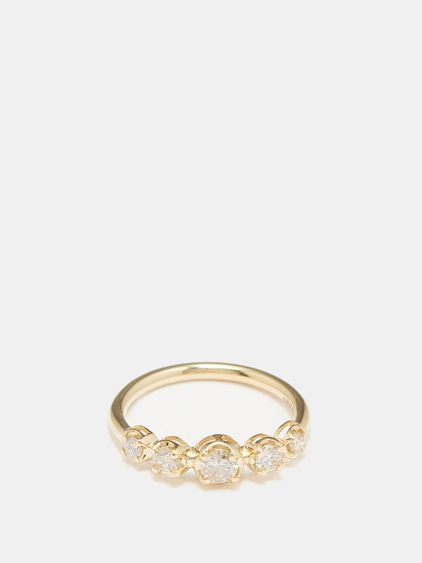 Jacquie Aiche Kate mini diamond & 14kt gold ring