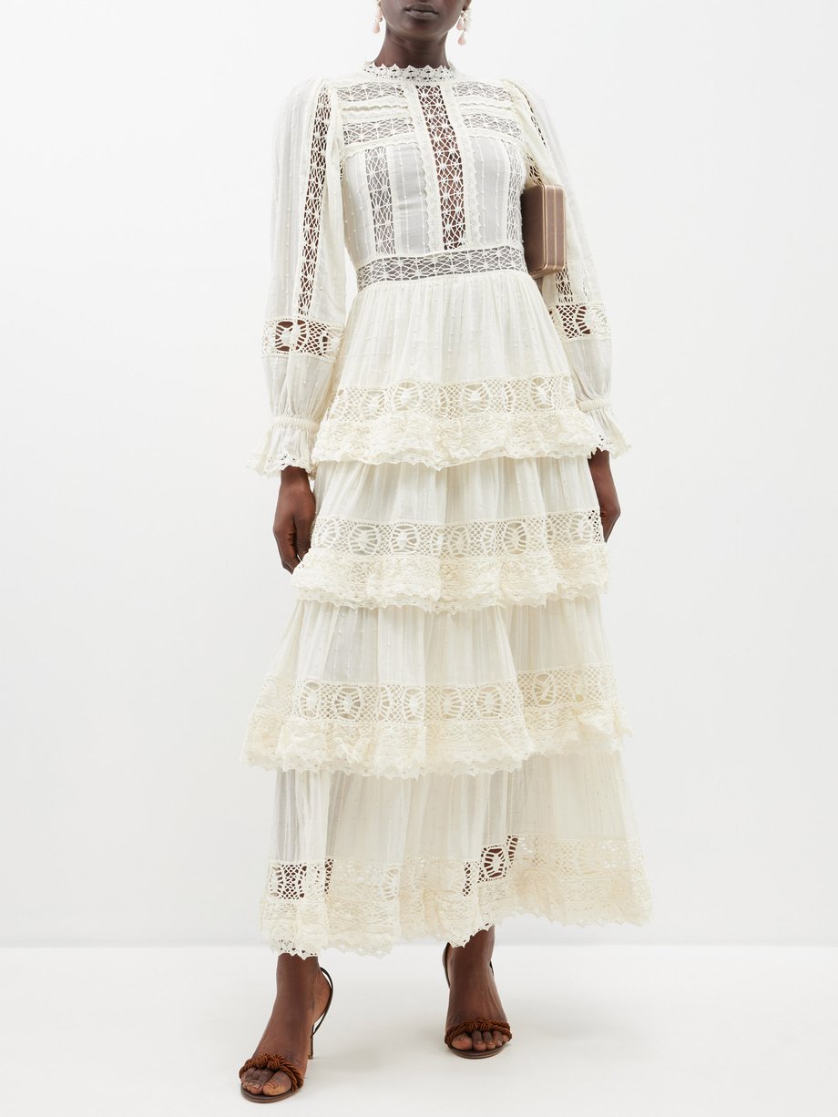 White Haven lace-panel cotton dress | Sea | MATCHES UK