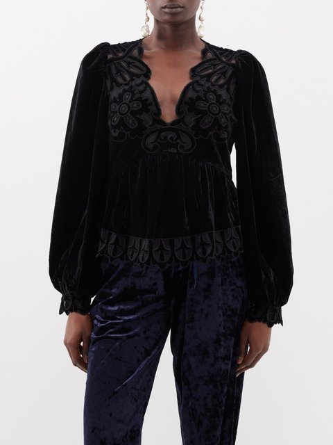 Black Laura plunge-neck jersey top, Isabel Marant