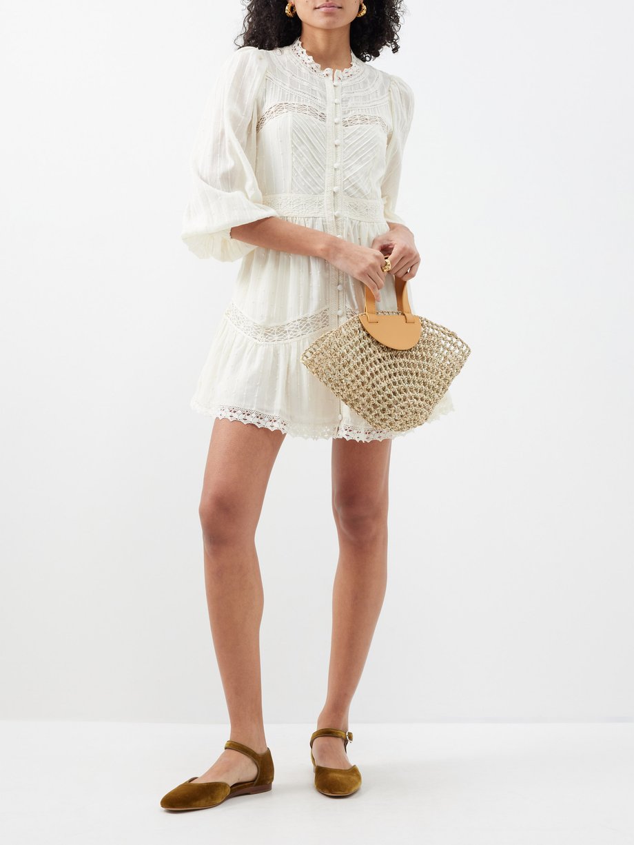Sea Haven cotton-dobby mini dress