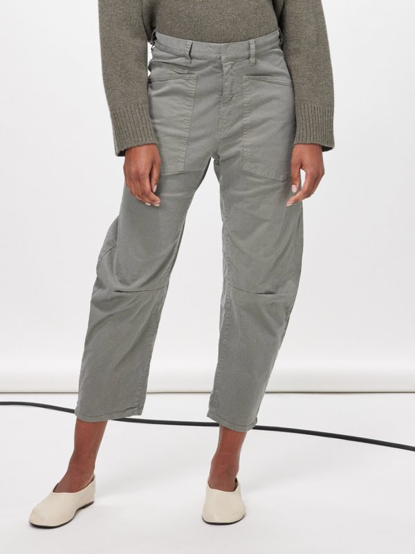 Green Shon brushed cotton-blend cargo trousers | Nili Lotan | MATCHES UK