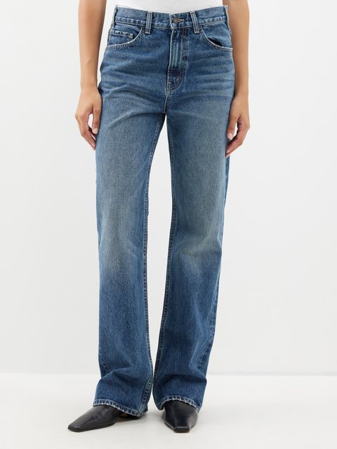 Blue Mitchell heavy cross-hatch straight-leg jeans, Nili Lotan