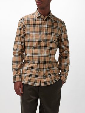 Burberry Checked cotton-poplin slim-fit shirt