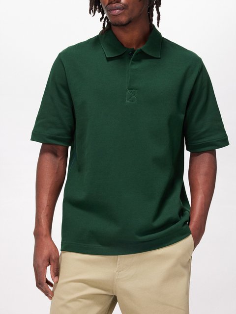 Green Belo cable-knit polo shirt | Jacquemus | MATCHES UK