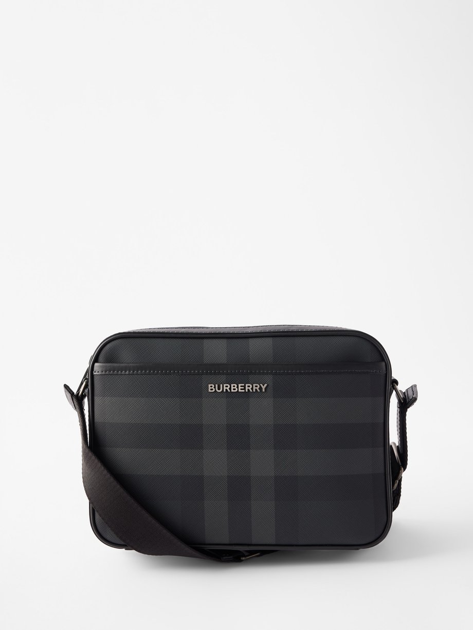 Grey Muswell checked coated-canvas cross-body bag | Burberry ...