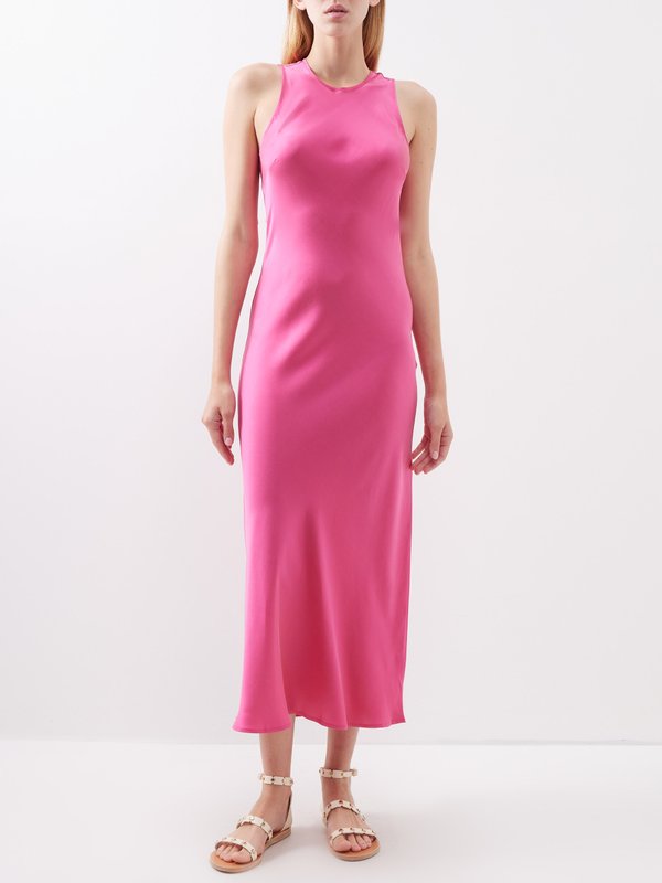 Asceno Valencia sleeveless silk-charmeuse dress