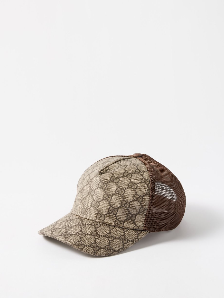 Brown GG-jacquard canvas and mesh cap | Gucci | MATCHESFASHION UK