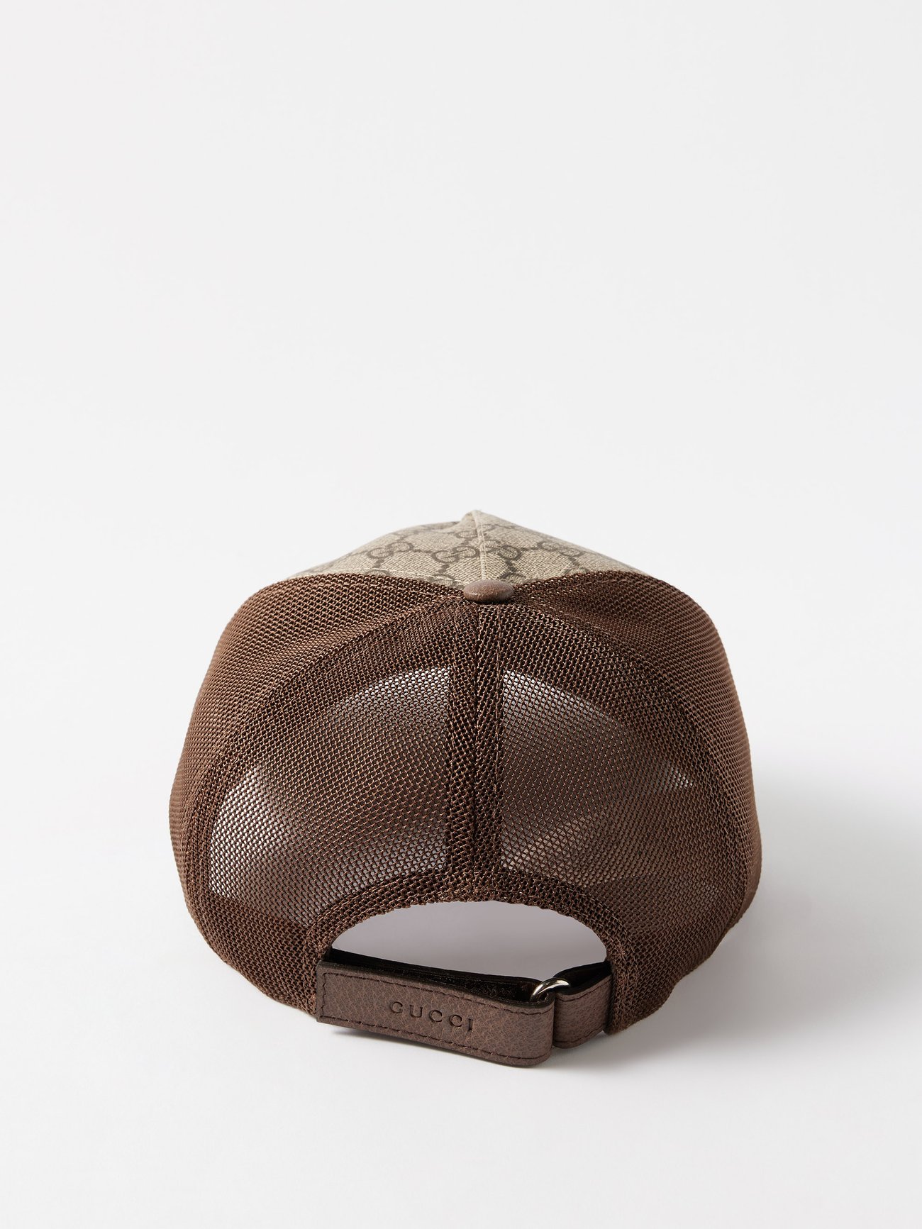 GUCCI: hat in fabric with jacquard GG monogram - Brown