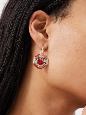 Francesca Villa Shopping Time diamond, citrine &  gold earrings
