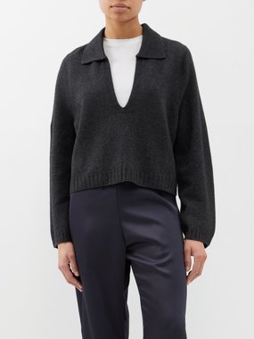 LESET Zoe merino-blend V-neck sweater