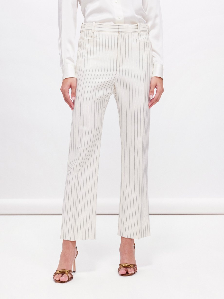 Tom Ford Pinstripe tailored wool-blend trousers