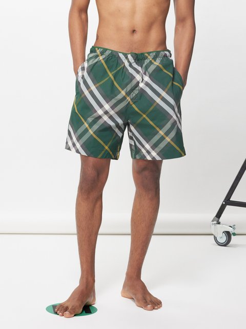 Burberry: Green Check Swim Briefs