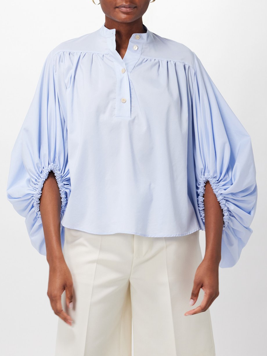 Palmer//harding (palmer//harding) Tender puff-sleeve cotton-blend blouse