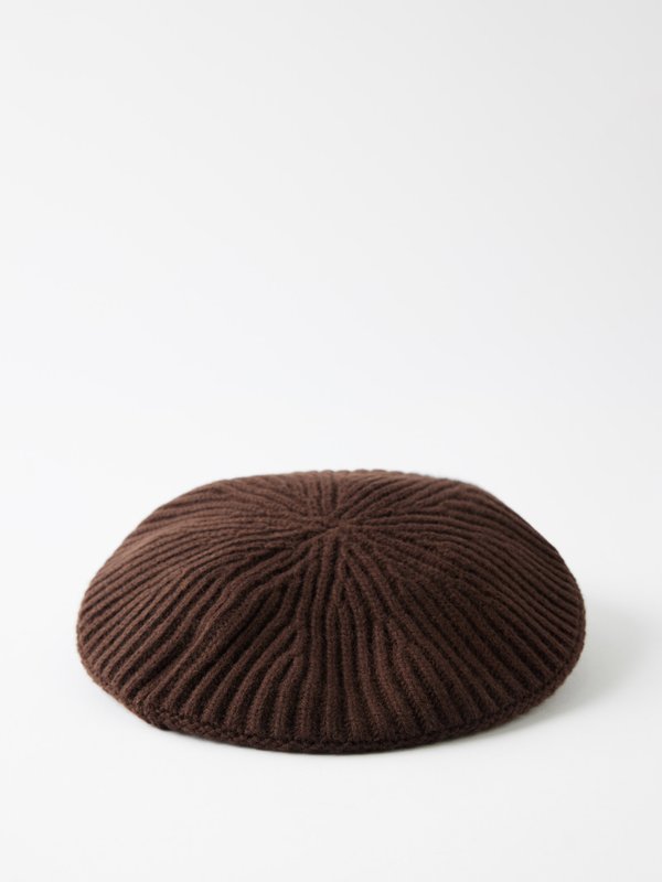 GANNI (Ganni) Logo-patch ribbed wool-blend beret