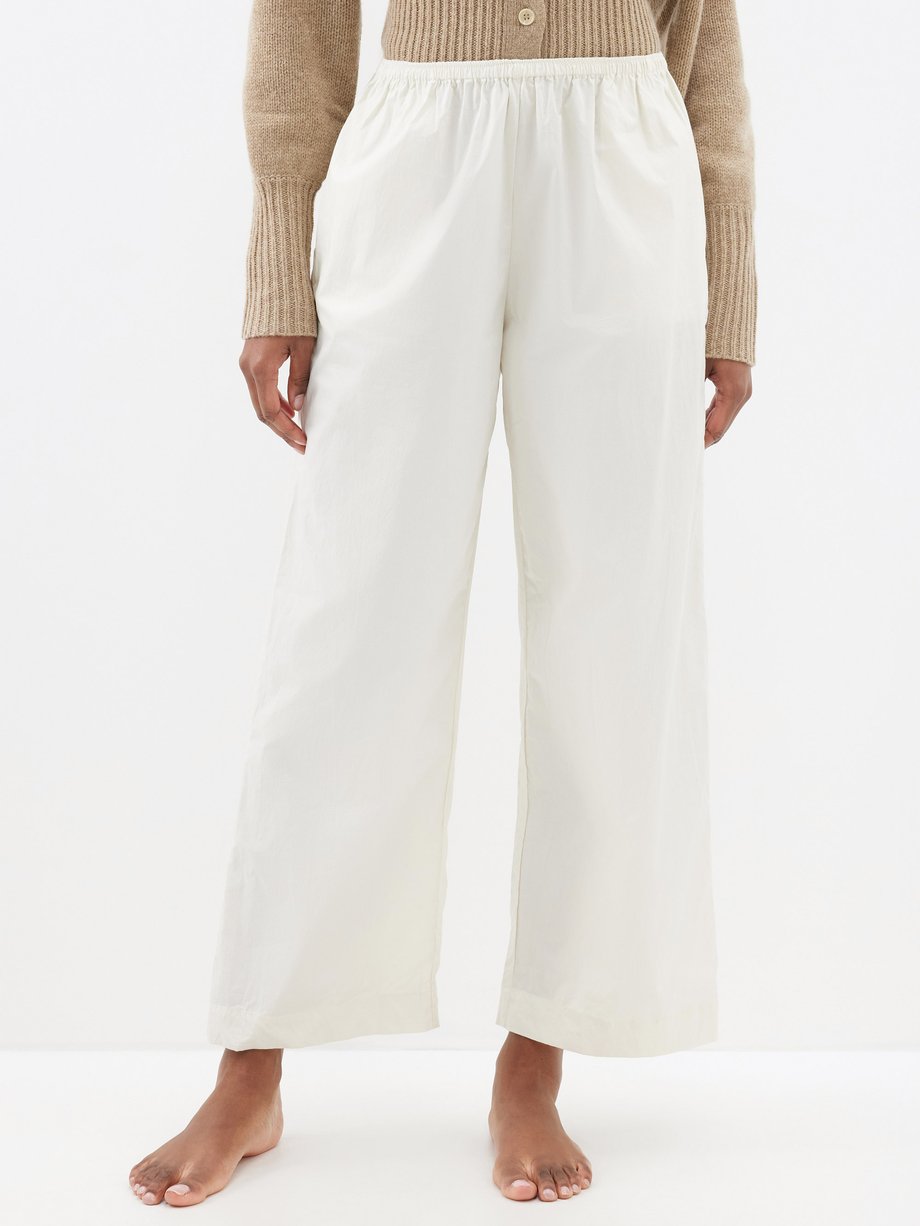 White The Ease cotton-poplin trousers | Deiji Studios | MATCHES UK
