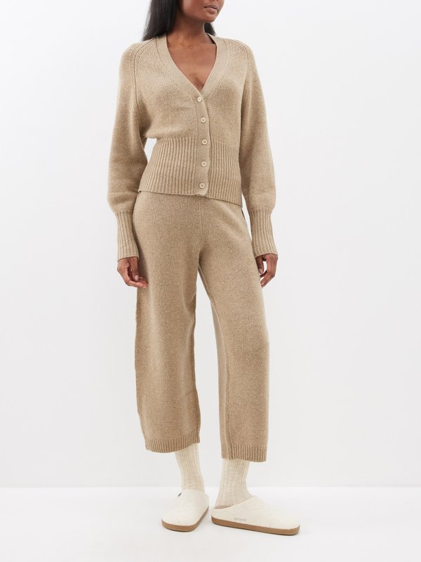 Deiji Studios Seamed wool-blend knitted trousers